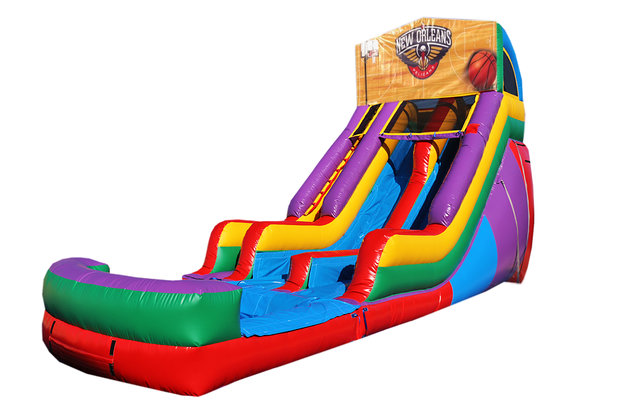 Pelicans Basketball 18' Double Lane Water Slide Pelicans Basketball 18' Double Lane Water Slide