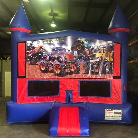 Monster Rigs Bounce House With Basketball Goal Monster Rigs Bounce House With Basketball Goal