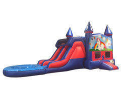 Unicorn 7' Double Lane Water Slide With Bounce House Unicorn 7' Double Lane Water Slide With Bounce House