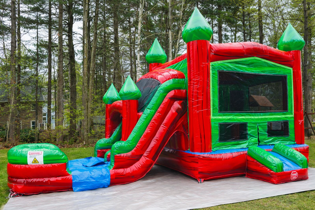 Red Ruby Dual Lane Bounce House Combo (WET) Red Ruby Dual Lane Bounce House Combo (WET)