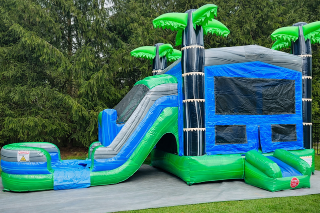 Blue Crush Dual Lane Bounce House Combo (WET) Blue Crush Dual Lane Bounce House Combo (WET)