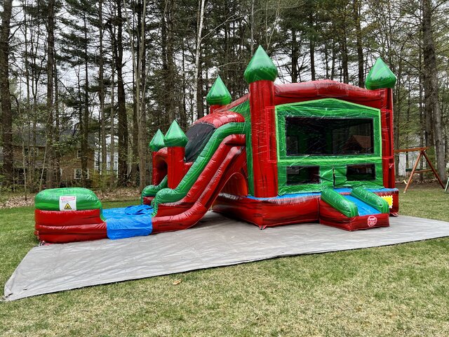 Red Ruby Dual Lane Bounce House Combo (WET) Red Ruby Dual Lane Bounce House Combo (WET)