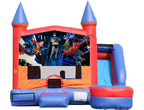 6-in-1 Castle Combo with Slide - Superheroes (Dry)