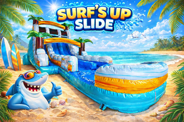 20ft Surf's Up Dual Lane Slide with Pool 20ft Surf's Up Dual Lane Slide with Pool