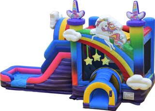 UNIQUE UNICORN Bounce House Slide Combo