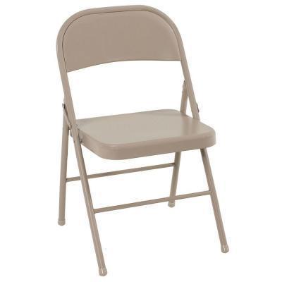 Chair - Tan Metal Folding Chairs