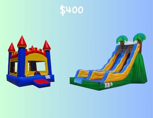 Slide (Dry) and Arched Bounce House