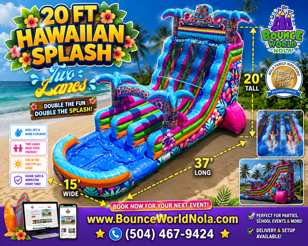20 ft Hawaiian Splash (dual lanes, pool) 20 ft Hawaiian Splash (dual lanes, pool)