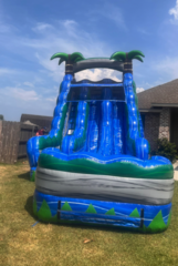      18 ft Tropical Storm Waterslide (dual lanes, inflated bumper)