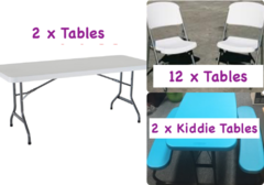 2xTable, 12xChair, 2xKiddie Table Package