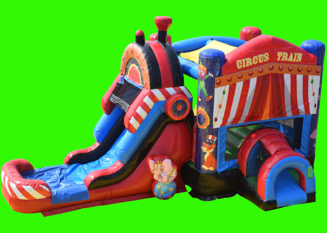 Circus Train Bounce and Slide Dry Combo Inflatable Rental