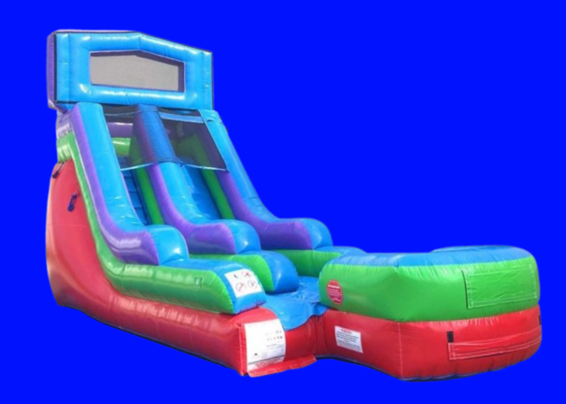 Retro Rainbow Inflatable DRY slide Slide Rental 15 ft