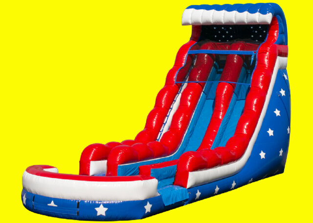 Stars and Stripes Double Lane Water Slide Rental 18ft tall
