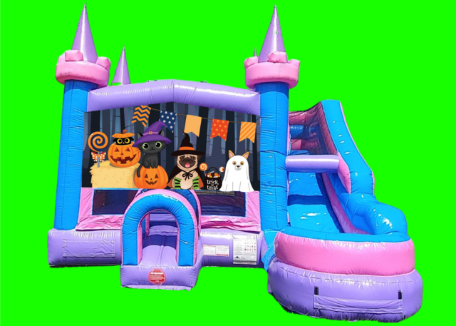 Trick or Treat Banner on Funtastic Bounce and Slide DRY