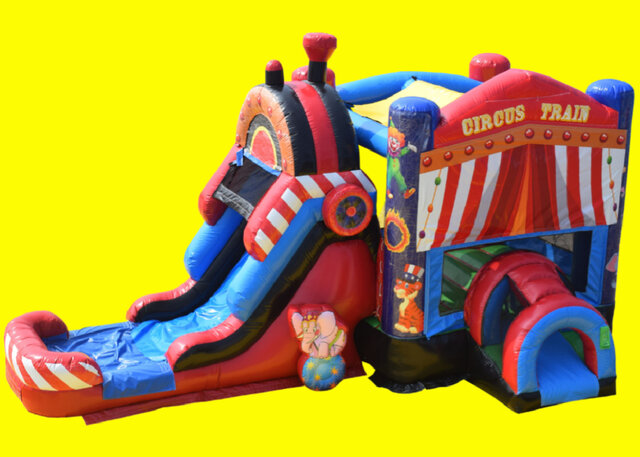 Circus Train Bounce And Water Slide