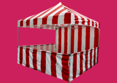 Red and White 10 X 10 Carnival Canopy with Sidewalls