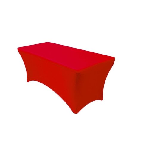Stretch Spandex 6 ft Rectangular Table Cover Red Stretch Spandex 6 ft Rectangular Table Cover Red