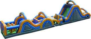 Radical Run 77 ft Obstacle Course With Dual Lane Waterslide