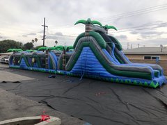 68' Blue Paradise Obstacle Waterslide Combo