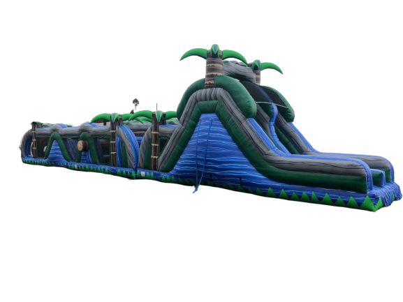 68' Blue Paradise Obstacle with Dry Slide