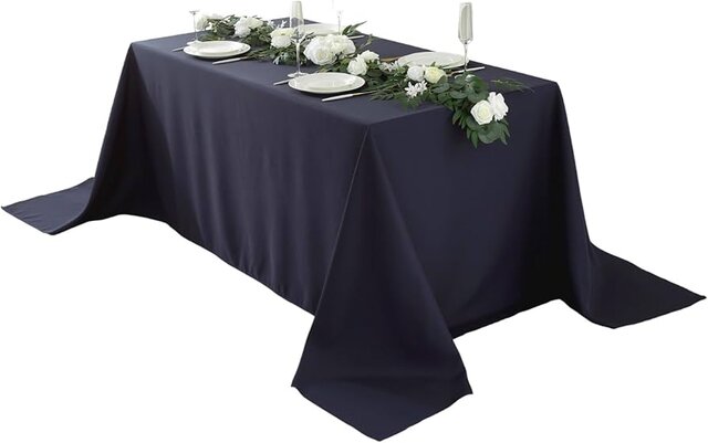 Table Linens, Navy 90x156 Table Linens, Navy 90x156