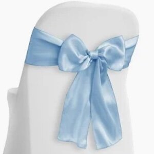 Chair Sash, Baby Blue Satin Chair Sash, Baby Blue Satin