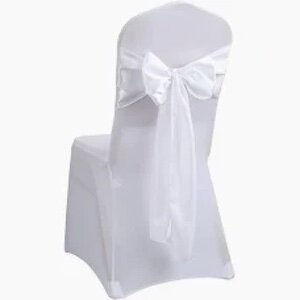 Chair Sash, White Satin Chair Sash, White Satin