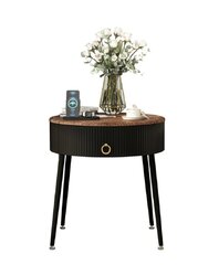 Black Fluted End Table