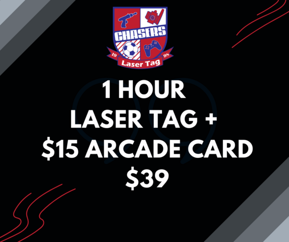 1 HOUR LASER TAG PLUS 15 DOLLAR ARCADE GAME CARD 1 HOUR LASER TAG PLUS 15 DOLLAR ARCADE GAME CARD