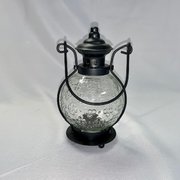 Lantern, Black w/Flameless Candle 8"H