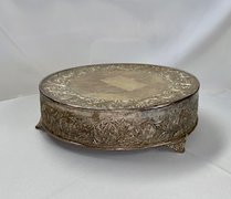 Cake Stand, Victorian, Round, Silver 18"x5.5"