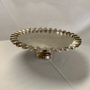 Scalloped Silver Collection: Pedestal Cake Stand 17"Dx6"H