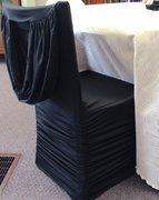 Banquet Chair Cover, Swag Back Ruche, Black