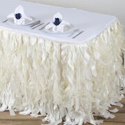 17' Specialty Table Skirting, Curly Willow Taffeta White