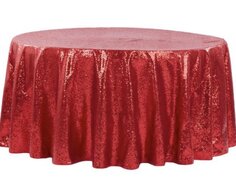 Specialty: 120" Round Sequin - Apple Red