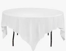 88" Square Tablecloth, White