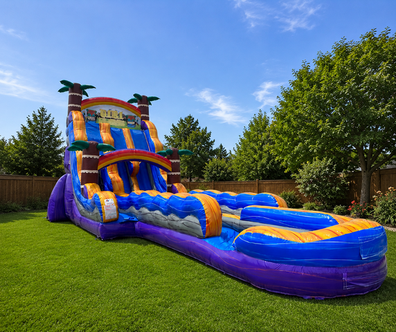 Tiki Plunge Dual Lane Water Slide 22ft Tiki Plunge Dual Lane Water Slide 22ft