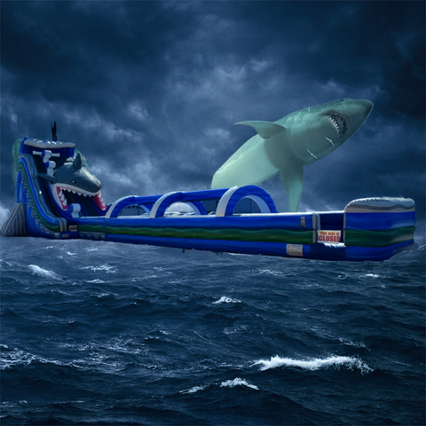 28Ft Dual Lane Megalodon Water Slide 28Ft Dual Lane Megalodon Water Slide