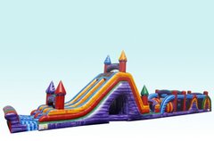 83Ft Long Electric Rush Obstacle Course and  Water Slide