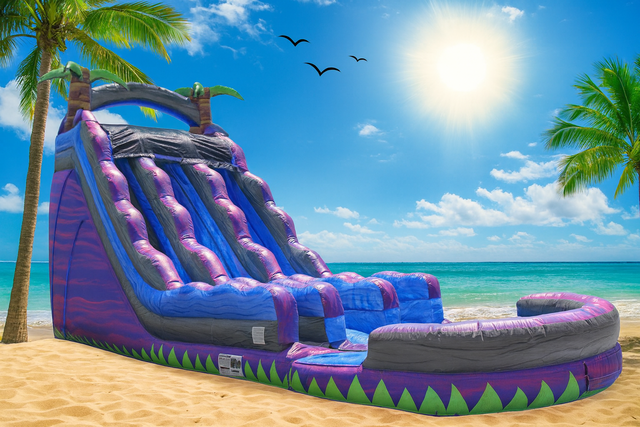18 Ft Purple Crush Dual Lane Water Slide 18 Ft Purple Crush Dual Lane Water Slide