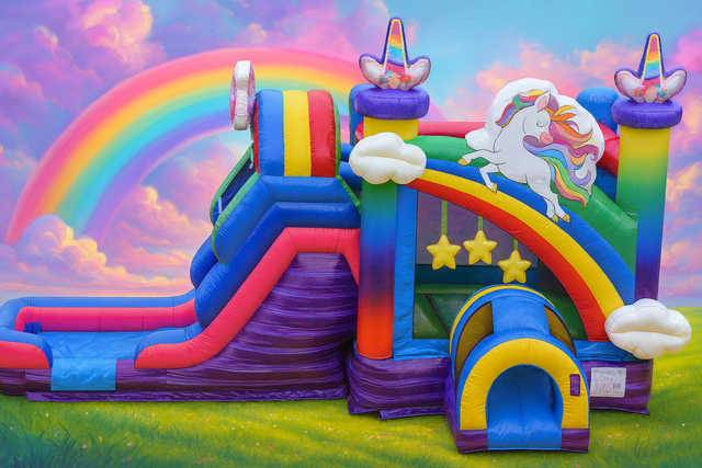 Unicorn Dual lane Combo Water Slide Unicorn Dual lane Combo Water Slide