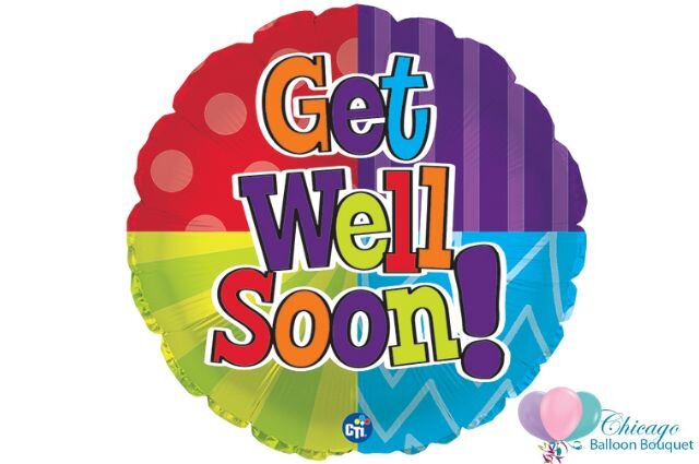 Get Well Soon Colorful Foil Balloon Get Well Soon Colorful Foil Balloon