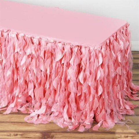 17 Ft Pink Curly Willow Taffeta Skirt