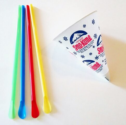 Snow Cone Paper Cones and Spoon Straws (200 ct.)
