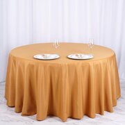Round Tablecloth 120" Polyester Gold