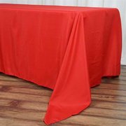 72x120" Red Polyester Rectangular Tablecloth