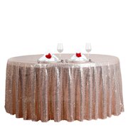 120" Premiun Blush Sequin Round Tablecloth For Wedding Banquet Party