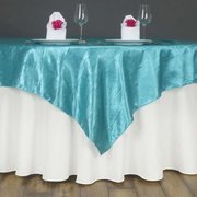 Satin Table Overlay 72' x 72' - Turquoise