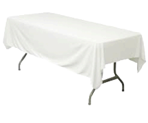 Linen: White Rectangular Tablecloth 60 Linen: White Rectangular Tablecloth 60
