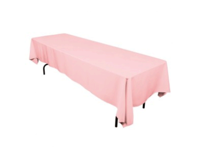 Linen: Pink Carnation Rectangular Tablecloth 60 Linen: Pink Carnation Rectangular Tablecloth 60